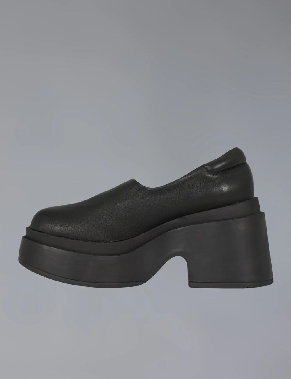 UNIF Flex Shoe Platform Slip On Loafers Black Leather Women's 11 |90s Style